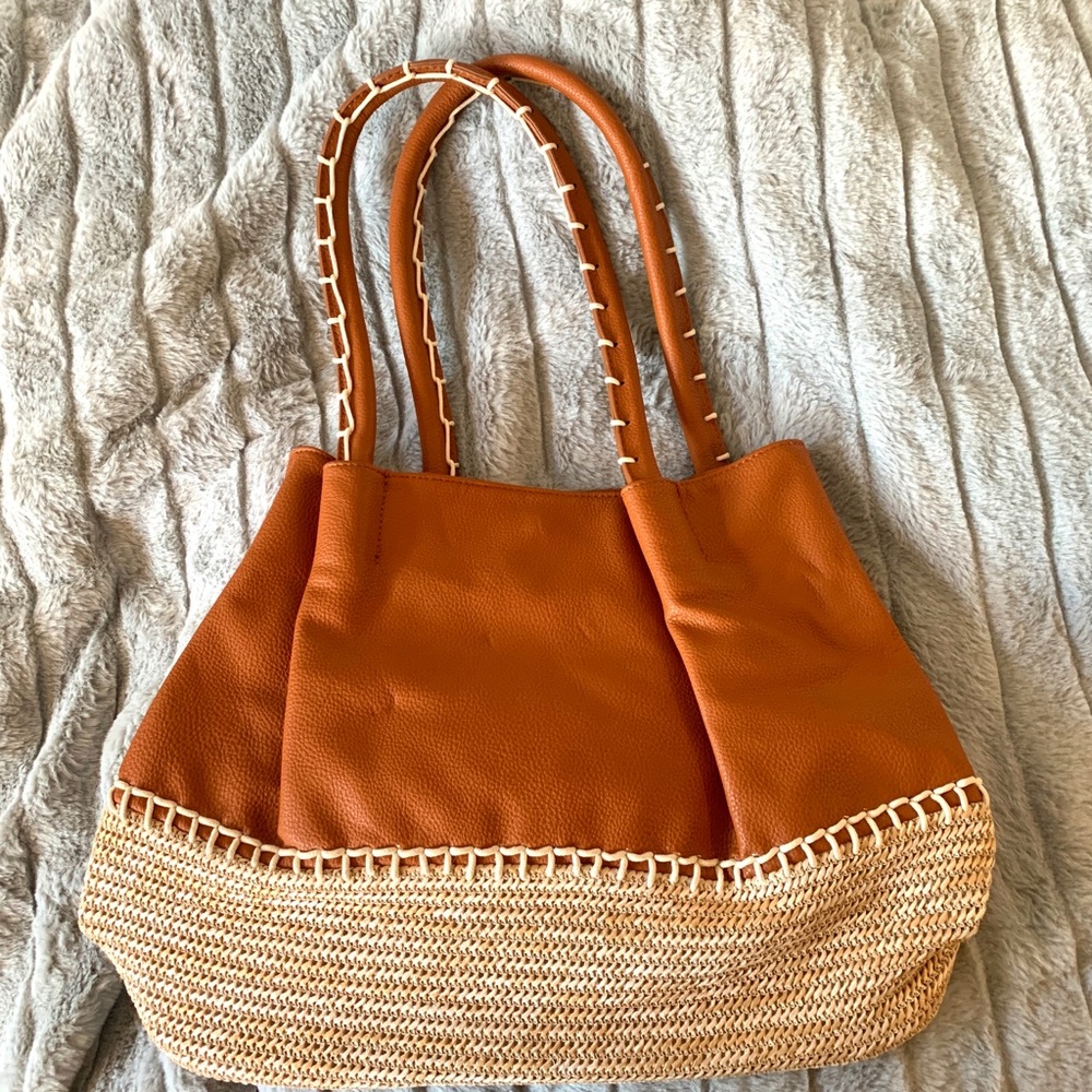 Anthropologie Shiraleah Brown Leather Tote NWT